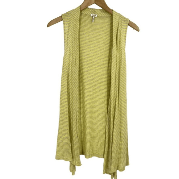 Splendid Yellow Striped Cardigan Duster Sleeveless Size XS - Picture 1 of 6